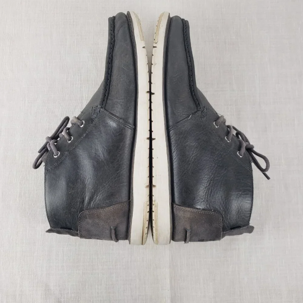 Toms Navi Moc Chukka Boots Mens Size 13 Gray Leather Casual Lace Up Ankle Shoes